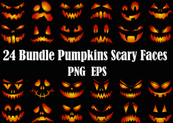 24 Shades of Pumpkin Face on Halloween, Pumpkins Scary faces Bundle, Spooky Pumpkin faces, Pumpkin Bundles, Halloween Bundle, Bundle Halloween, Halloween t shirt design