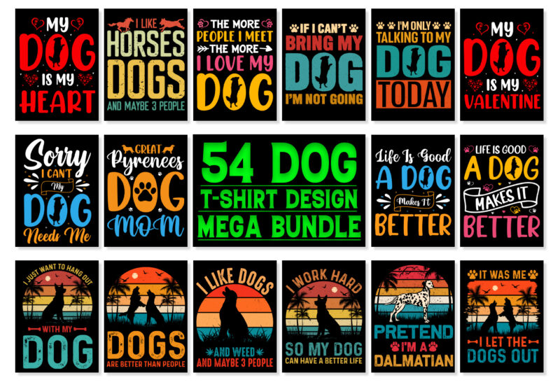 80 Dog T-Shirt Design Bundle