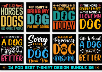 Dog T-Shirt Design Bundle