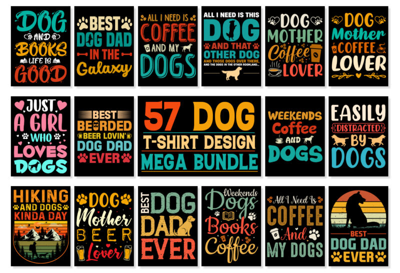 Dog T-Shirt Design Bundle-Dog Lover T-Shirt Design Bundle