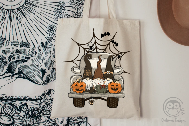 Gnomes Halloween Sublimation Design