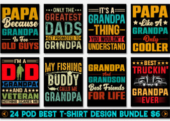 Grandpa T-Shirt Design Bundle