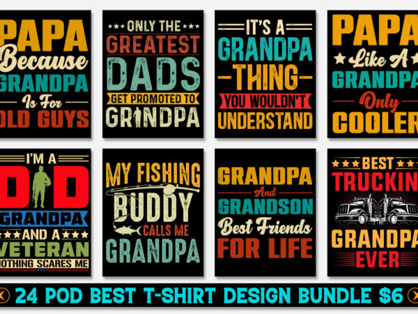 Grandpa t-shirt design bundle