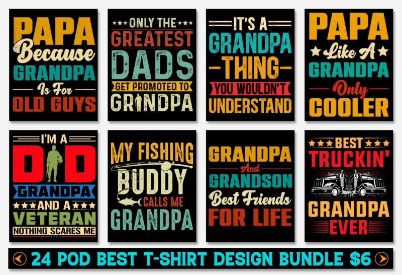 Grandpa T-Shirt Design Bundle