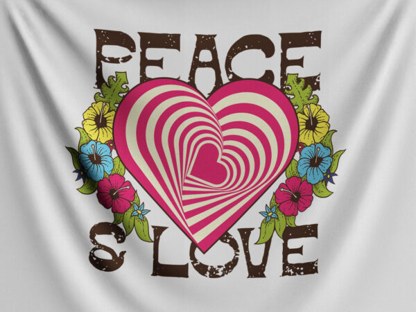 Peace & love t shirt illustration