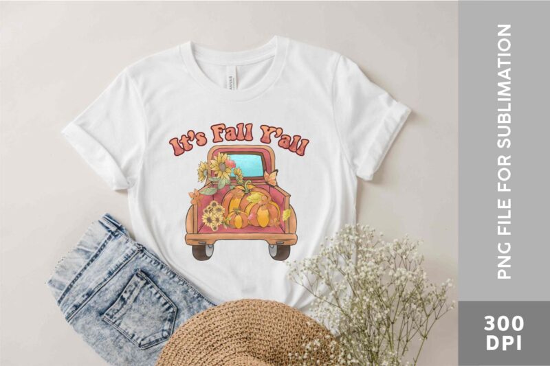 Fall Truck PNG Sublimation Bundle, Fall Truck Farmhouse, Fall Pumpin Tshirt Designs,