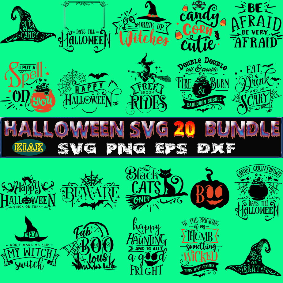 20 Bundle Halloween Part 1, 20 Bundle Halloween t shirt template ...