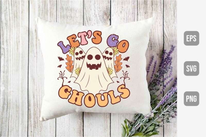 Retro Fall Halloween Sublimation, Cute Halloween Pumpkin, Cute Ghost Designs for Tshirt, Hallowen Ghost Tshirt Designs Bundle