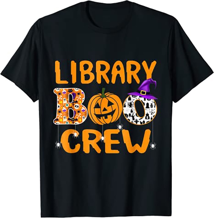 Library Boo Crew School Librarian Halloween Library Book - Buy t-shirt ...