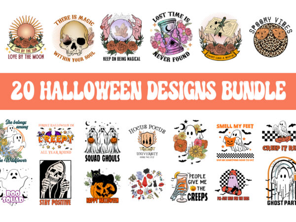 Retro halloween sublimation bundle tshirt design