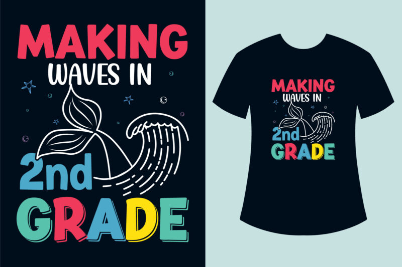 Back to school t shirt design bundle, Mermaid back to school t shirt designs