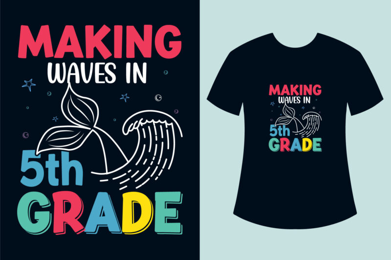 Back to school t shirt design bundle, Mermaid back to school t shirt designs