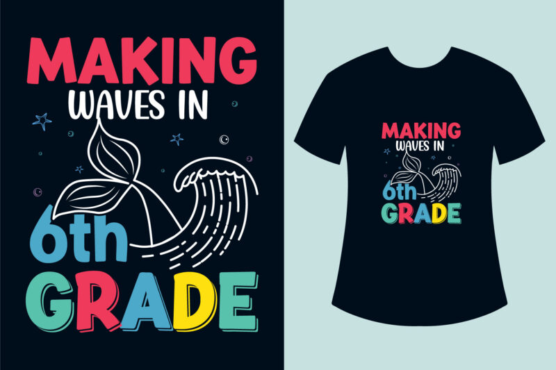 Back to school t shirt design bundle, Mermaid back to school t shirt designs