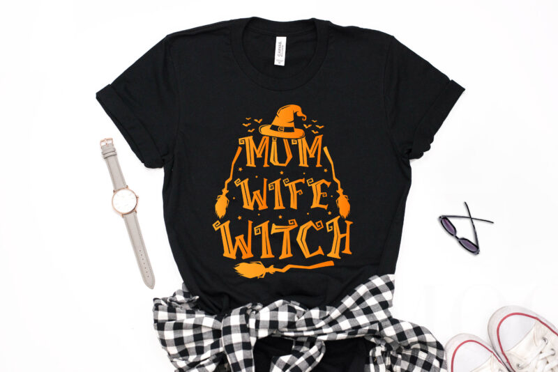 Mom wife witch - mom t shirt halloween, wife halloween t shirt, witch halloween t shirt,halloween t shirt design,boo t shirt,halloween t shirts design,halloween svg design,good witch t-shirt design,boo t-shirt