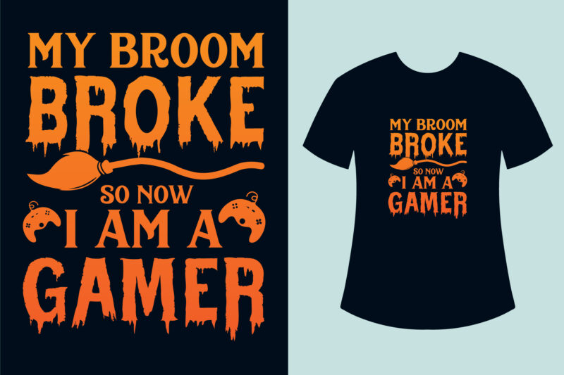 Halloween T-shirt Design Bundle, My Broom Broke T-shirts, Best Halloween T-shirt Design, Halloween T-shirts