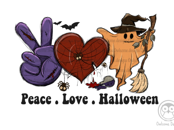 Peace love halloween sublimation designs