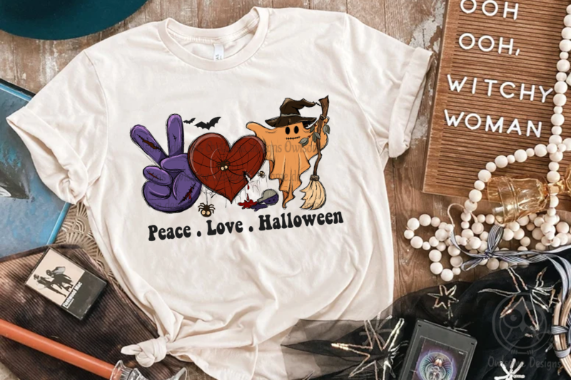 Peace Love Halloween Sublimation Designs