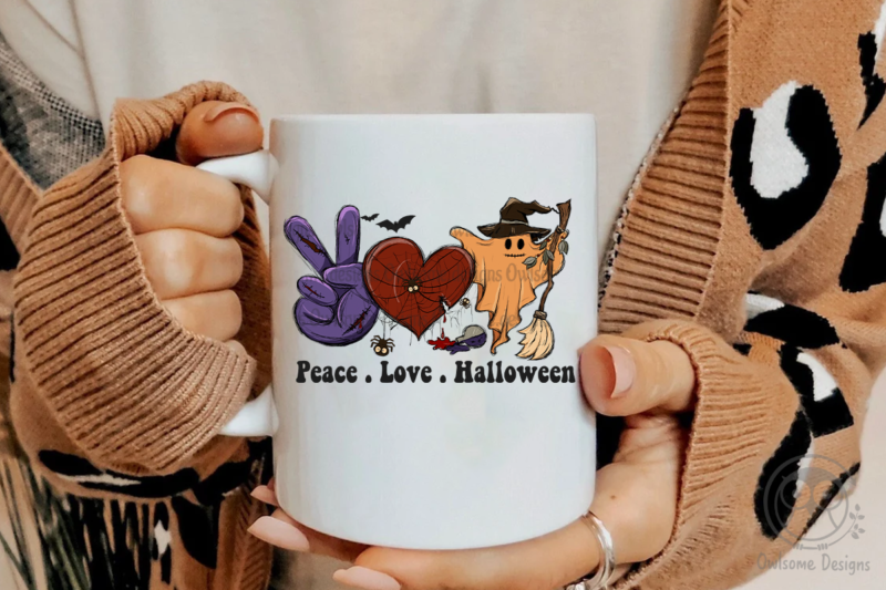 Peace Love Halloween Sublimation Designs