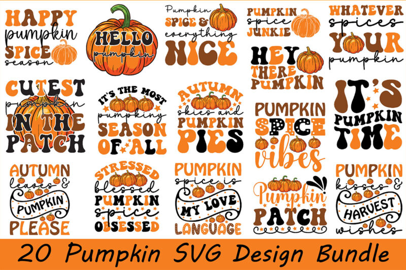 Pumpkin SVG Bundle - Buy t-shirt designs