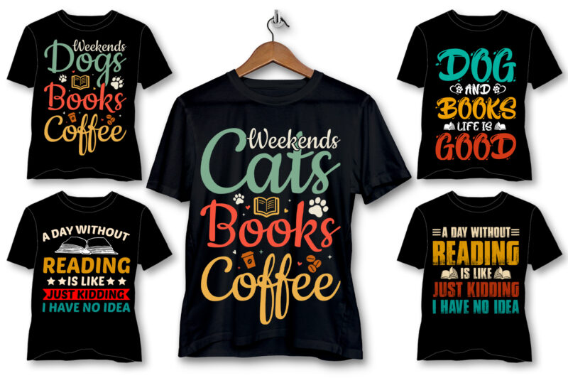 Reading Book T-Shirt Design Bundle-Book Lover T-Shirt Design Bundle