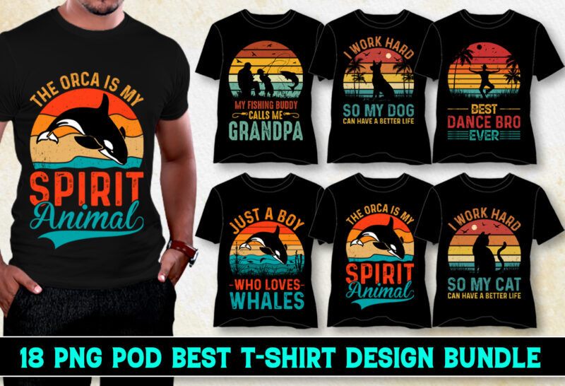 Sunset Retro Vintage T-Shirt Design Bundle