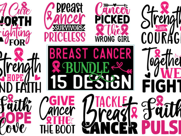 Breast cancer svg design bundle