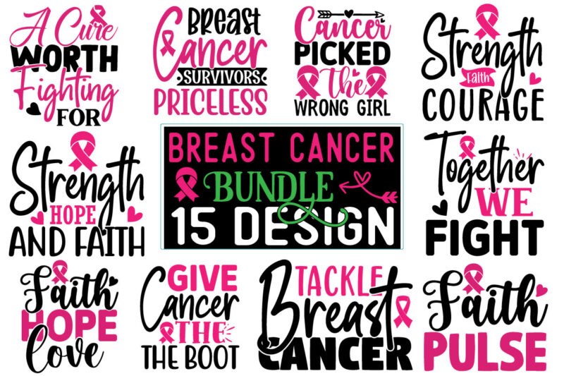 Breast Cancer SVG Design Bundle