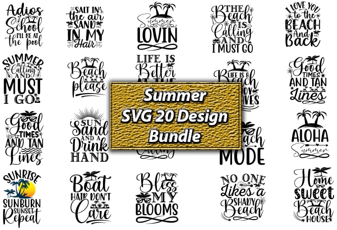 Summer SVG 20 Design Bundle, Summer,Summer Beach Bundle SVG,Summer svg ...