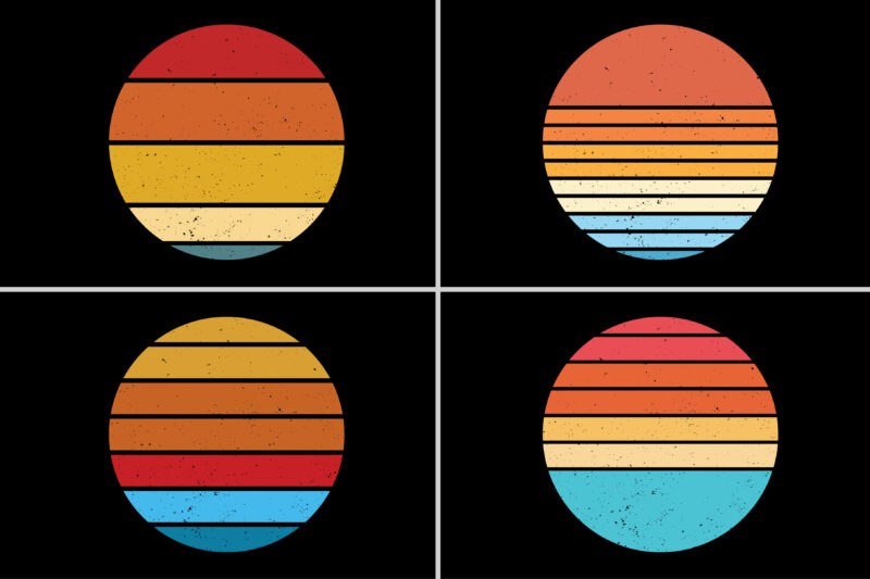 Sunset T-Shirt Design Graphic Bundle