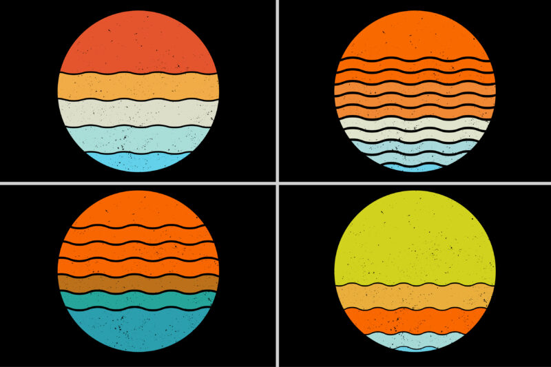 Sunset T-Shirt Design Graphic Bundle