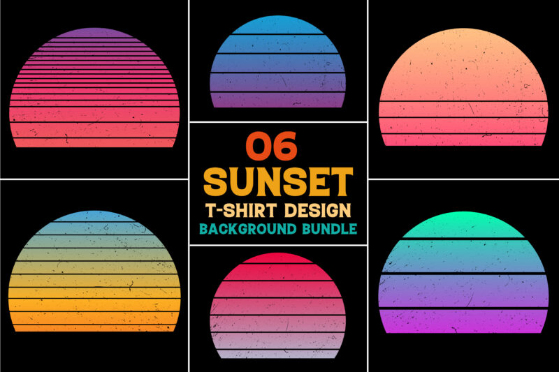 Sunset Vintage Retro Grunge Background For T-Shirt Design