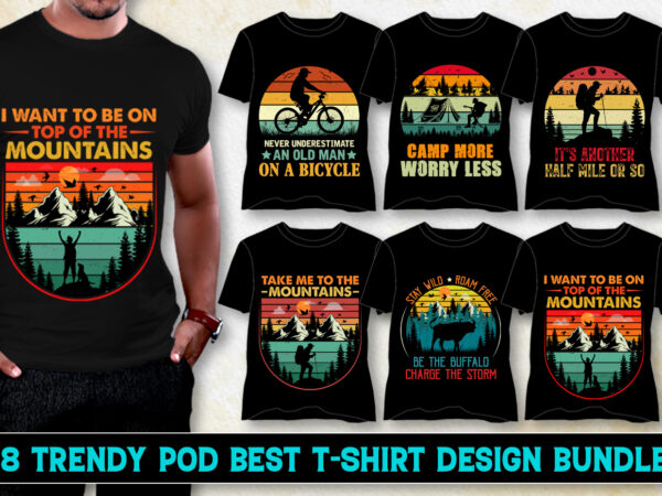 Retro Vintage Sunset T-Shirt Design Bundle - Buy t-shirt designs