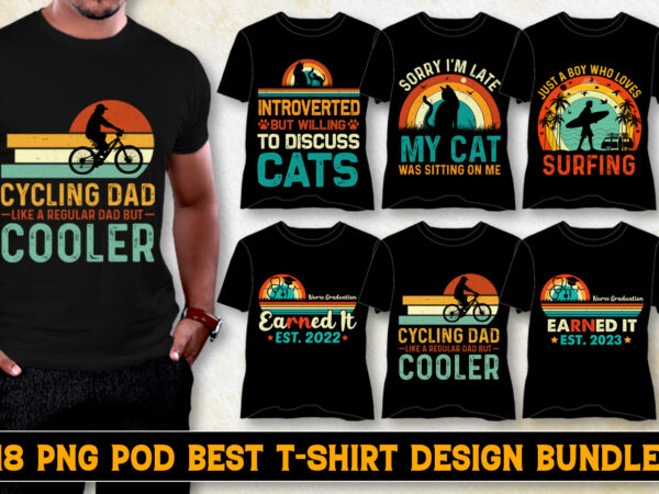 Sunset vintage t-shirt design bundle