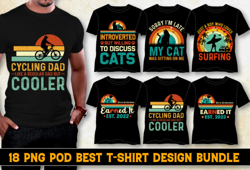 Sunset Vintage T-Shirt Design Bundle