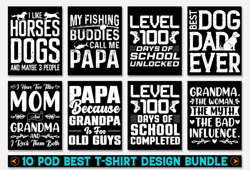 T-Shirt Design Bundle-POD Best Selling T-Shirt Design Bundle