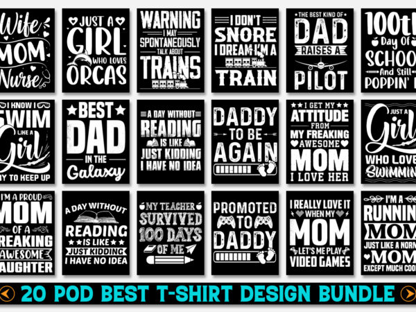 T-shirt design bundle-pod trendy best selling t-shirt design bundle