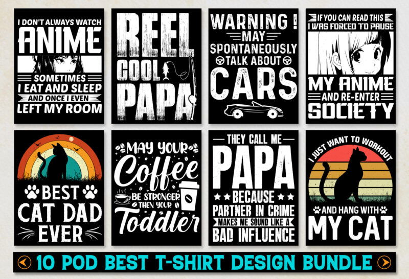 T-Shirt Design Bundle-POD Best Selling T-Shirt Design Bundle