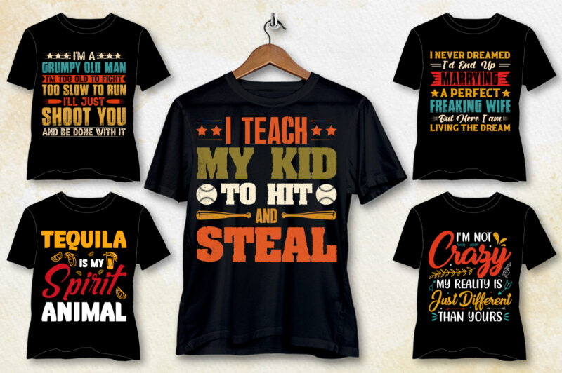 T-Shirt Design Bundle-Typography