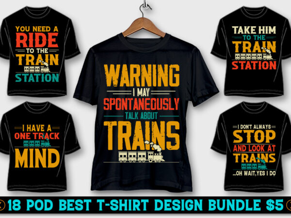 Train lover t-shirt design bundle
