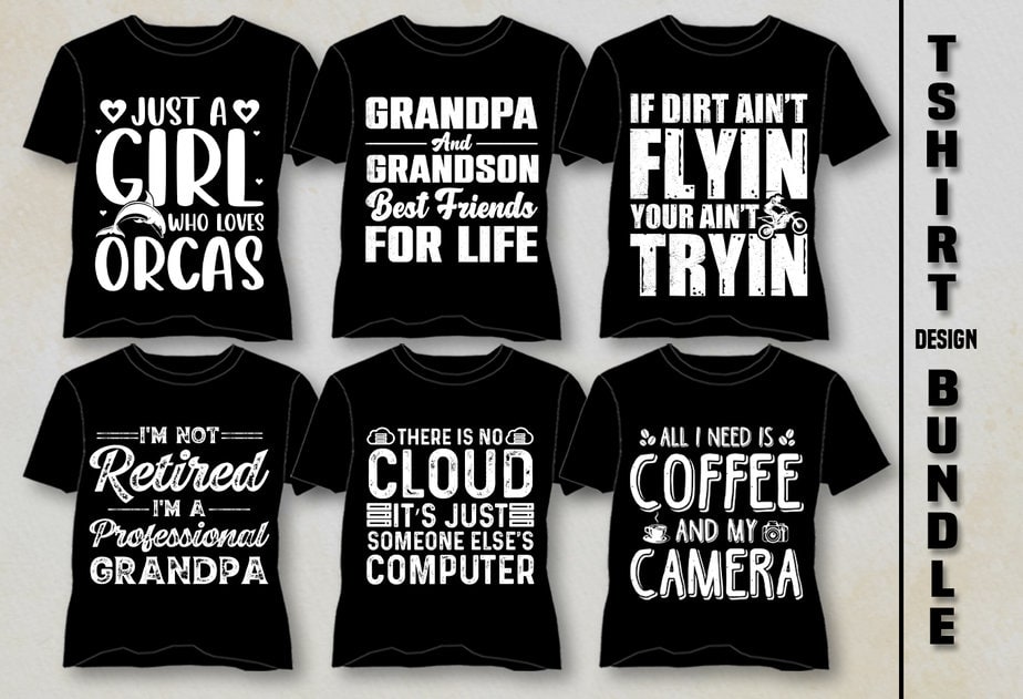 Typography T-Shirt Design Bundle - Buy t-shirt designs