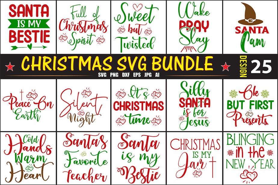 Christmas SVG Bundle - Buy t-shirt designs