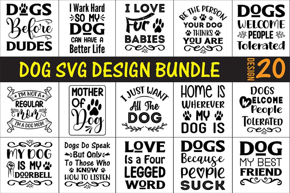 Dog SVG Bundle - Buy t-shirt designs