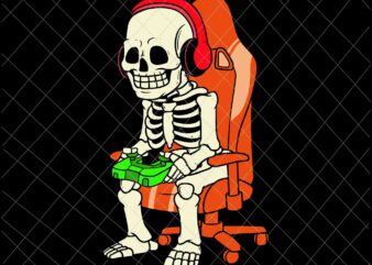 Gaming Halloween Skeleton Scary Gamer Boys Kids Svg, Gaming Halloween Svg, Skeleton Boy Halloween Svg, Skeleton Halloween Svg t shirt design template