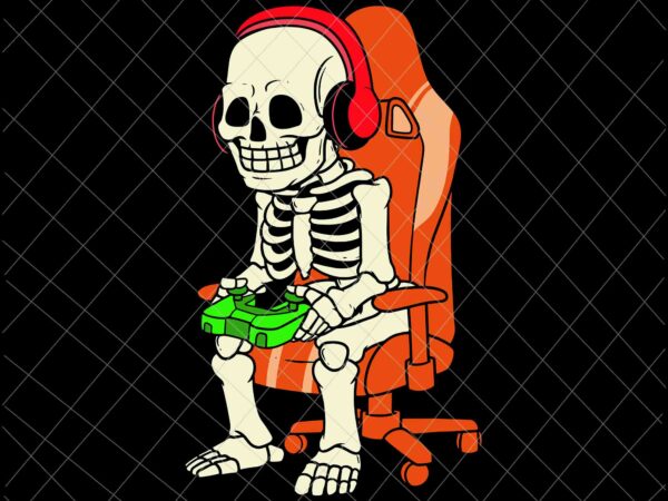 Gaming halloween skeleton scary gamer boys kids svg, gaming halloween svg, skeleton boy halloween svg, skeleton halloween svg t shirt design template