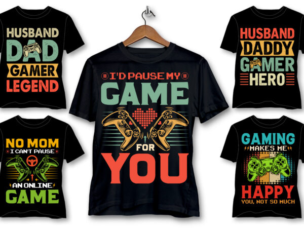 Video game t-shirt design bundle