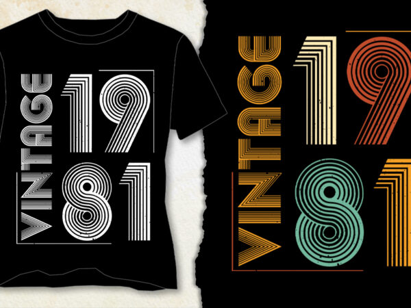 Vintage 1981 birthday t-shirt design