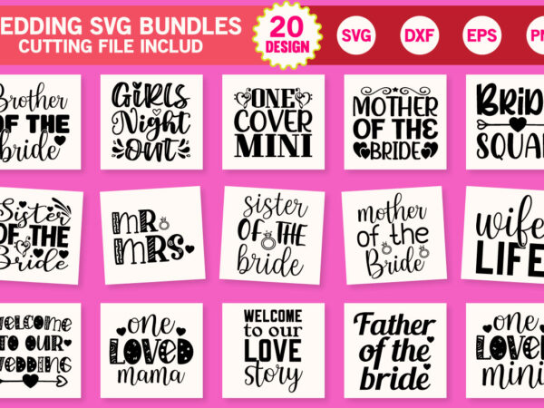 Wedding svg bundle t shirt design for sale