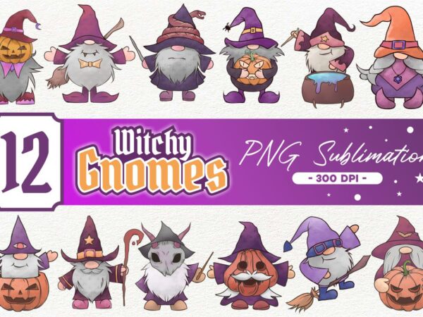 Witchy gnomes png sublimation, halloween gnome png bundle, halloween witch gnome bundle, spooky gnome t-shirt designs