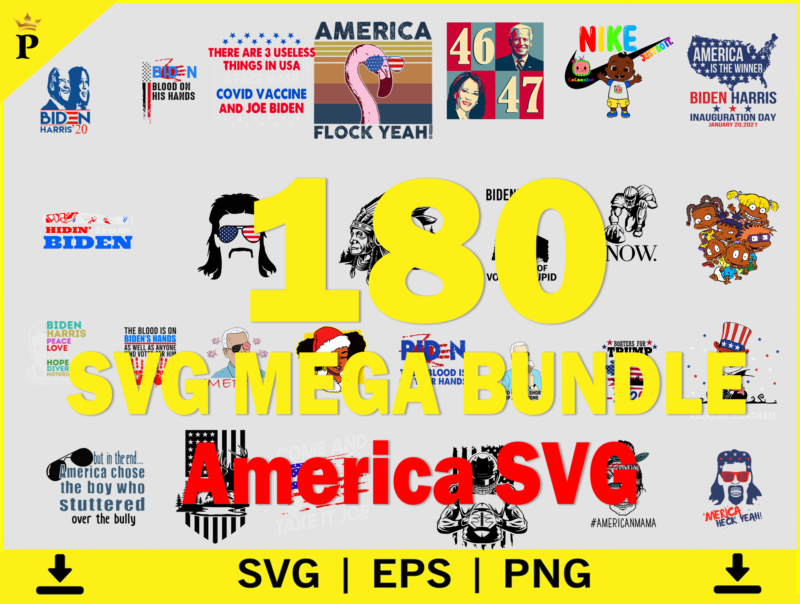 America Design Bundle SVG, The Mega Sublimation Bundle 180 Files, Digital Download, Sublimation Download, Retro Vintage, America Png, Hand Drawn Png