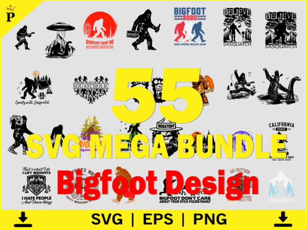 Bigfoot clip art, bigfoot svg bundle, big foot svg, sasquatch cricut, sasquatch silhouette, bigfoot tshirt design